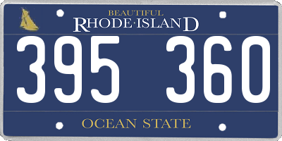 RI license plate 395360