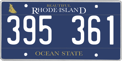 RI license plate 395361