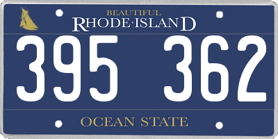 RI license plate 395362