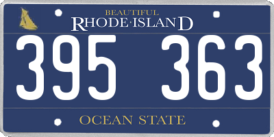 RI license plate 395363