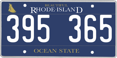 RI license plate 395365