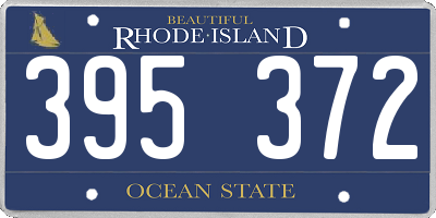 RI license plate 395372