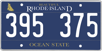 RI license plate 395375