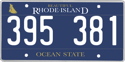 RI license plate 395381