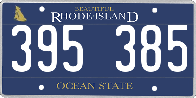 RI license plate 395385