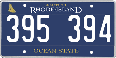 RI license plate 395394