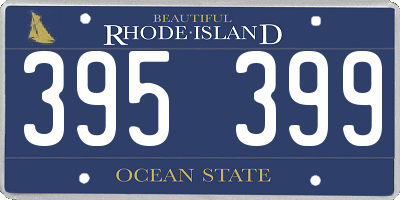 RI license plate 395399