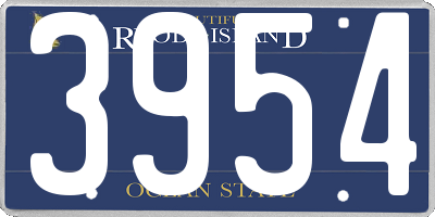 RI license plate 3954