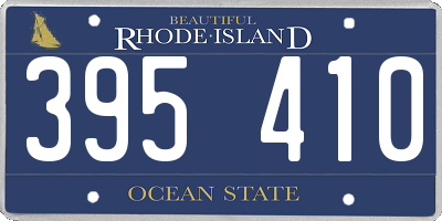 RI license plate 395410