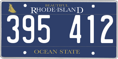 RI license plate 395412