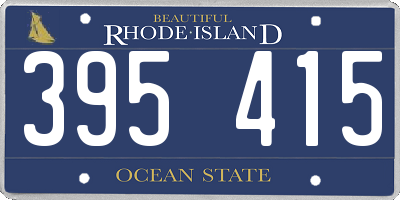 RI license plate 395415