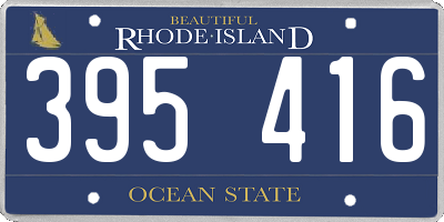 RI license plate 395416