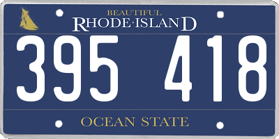 RI license plate 395418