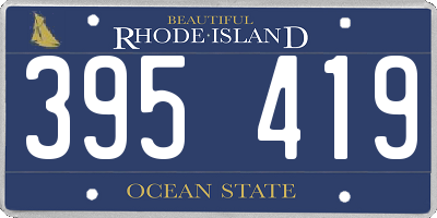 RI license plate 395419