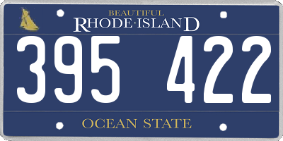 RI license plate 395422