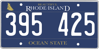 RI license plate 395425