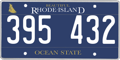 RI license plate 395432