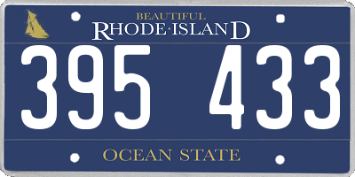 RI license plate 395433