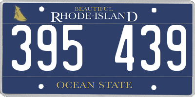 RI license plate 395439