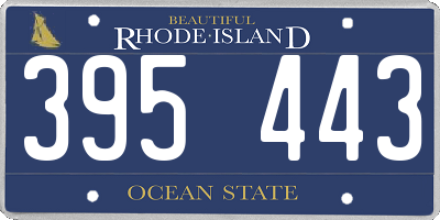 RI license plate 395443