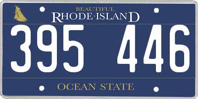 RI license plate 395446