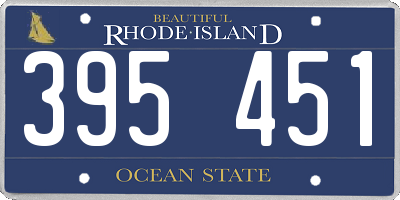 RI license plate 395451