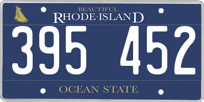 RI license plate 395452
