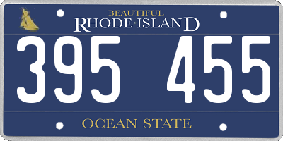 RI license plate 395455