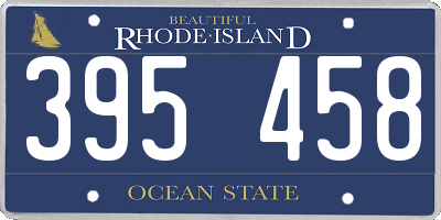 RI license plate 395458