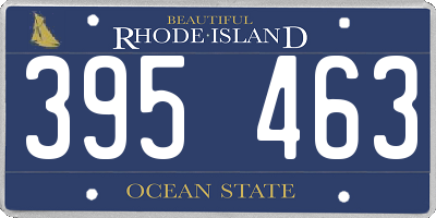 RI license plate 395463