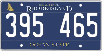 RI license plate 395465