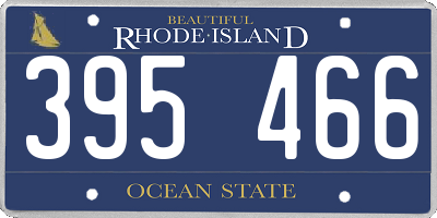 RI license plate 395466