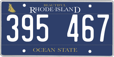 RI license plate 395467