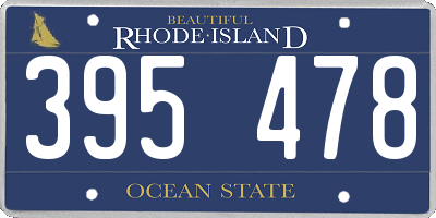 RI license plate 395478