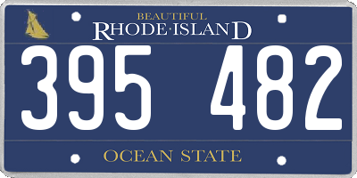 RI license plate 395482