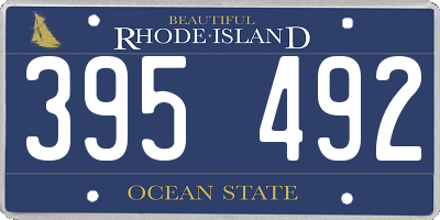 RI license plate 395492