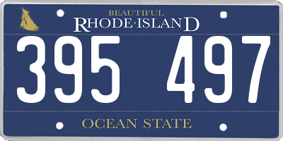 RI license plate 395497