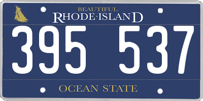 RI license plate 395537