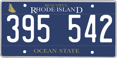 RI license plate 395542