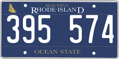 RI license plate 395574