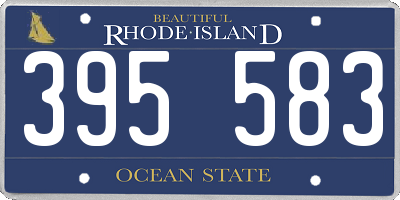 RI license plate 395583
