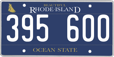RI license plate 395600