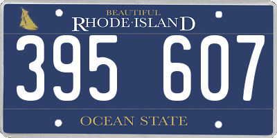 RI license plate 395607