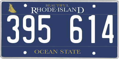 RI license plate 395614