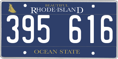 RI license plate 395616