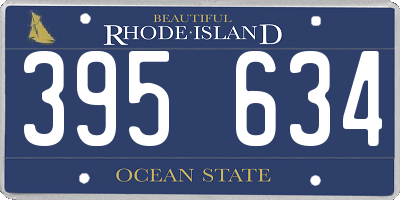 RI license plate 395634