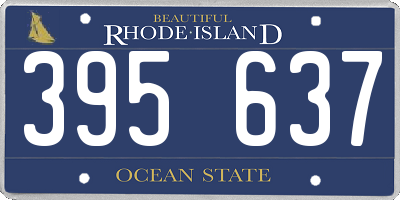 RI license plate 395637