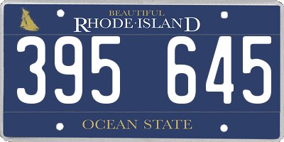 RI license plate 395645