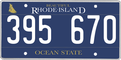 RI license plate 395670