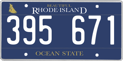 RI license plate 395671